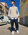 T-shirt Gilet Smanicato In Filo