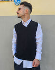 T-shirt Gilet Smanicato In Filo