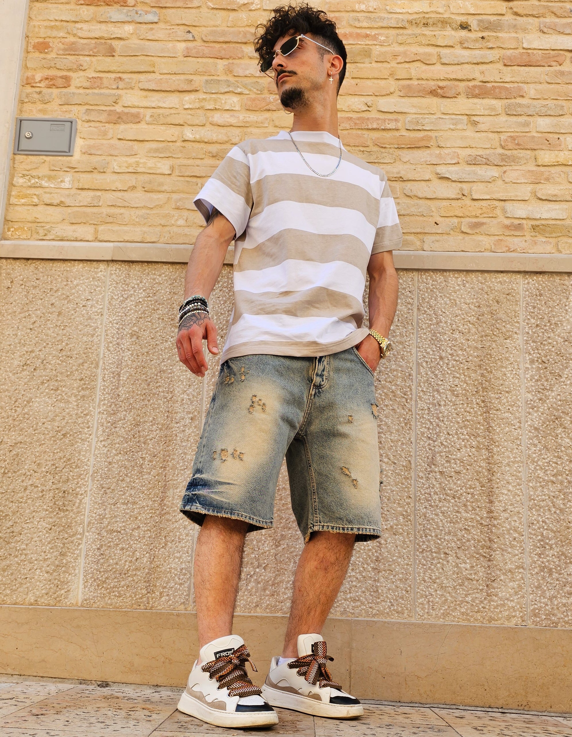 T-shirt  Rigata Crop
