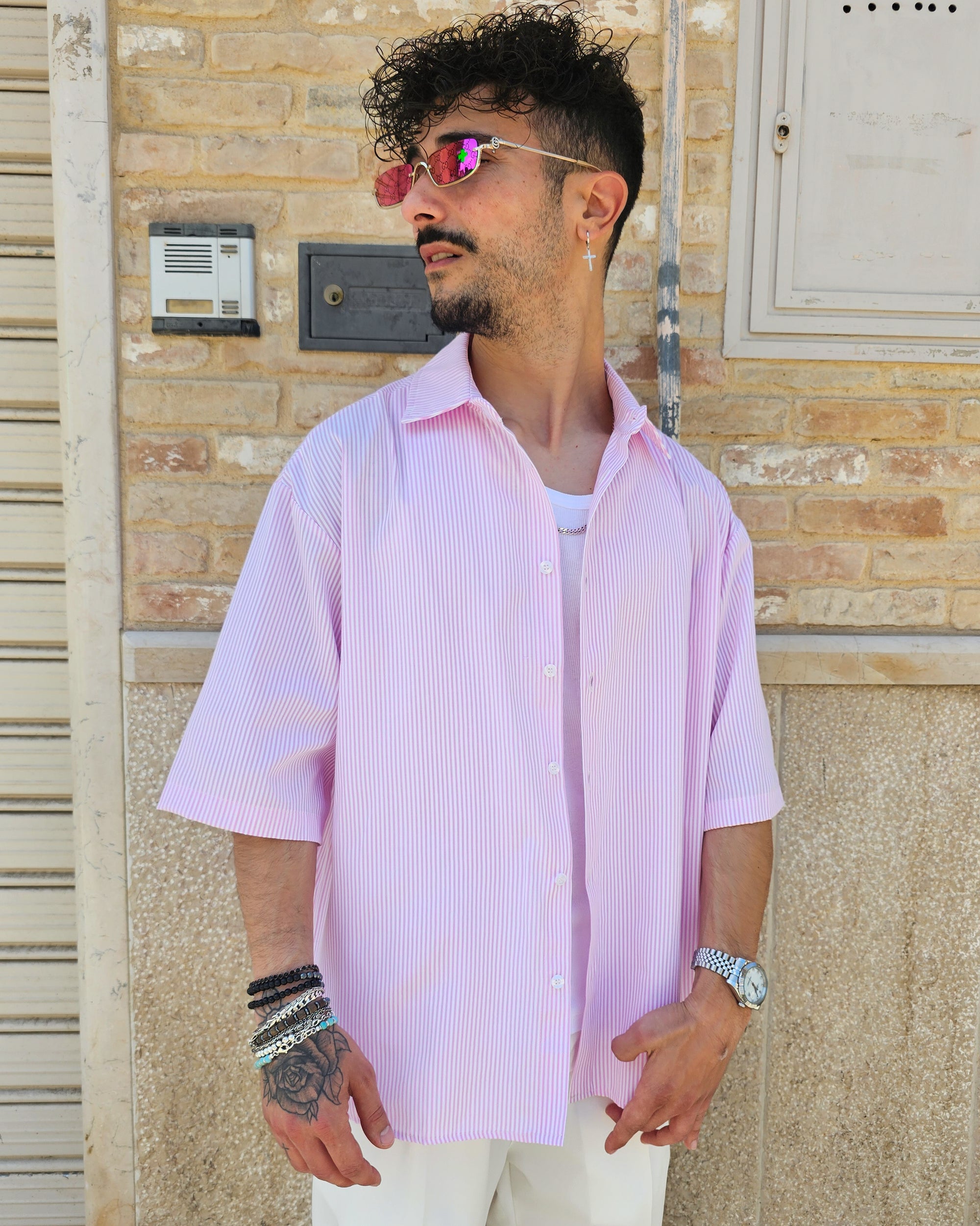 Camicia Rigata Over