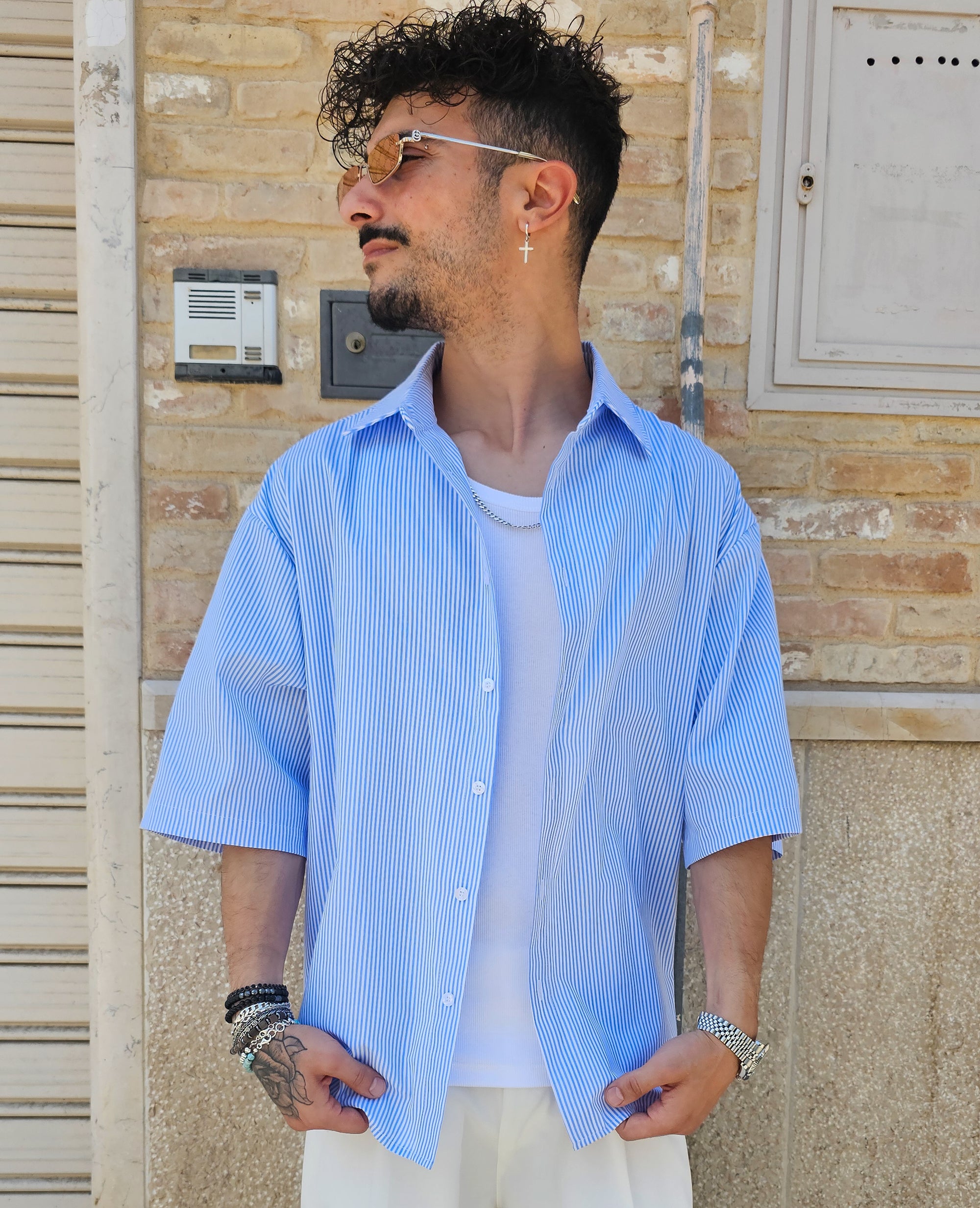 Camicia Rigata Over