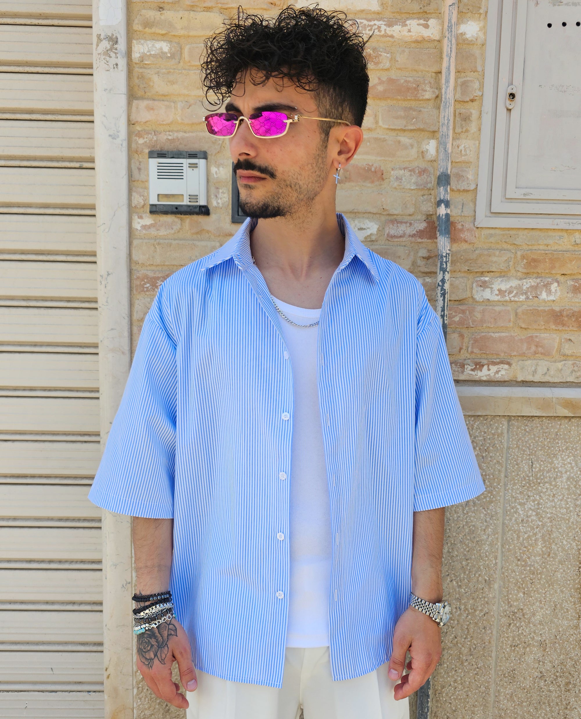 Camicia Rigata Over