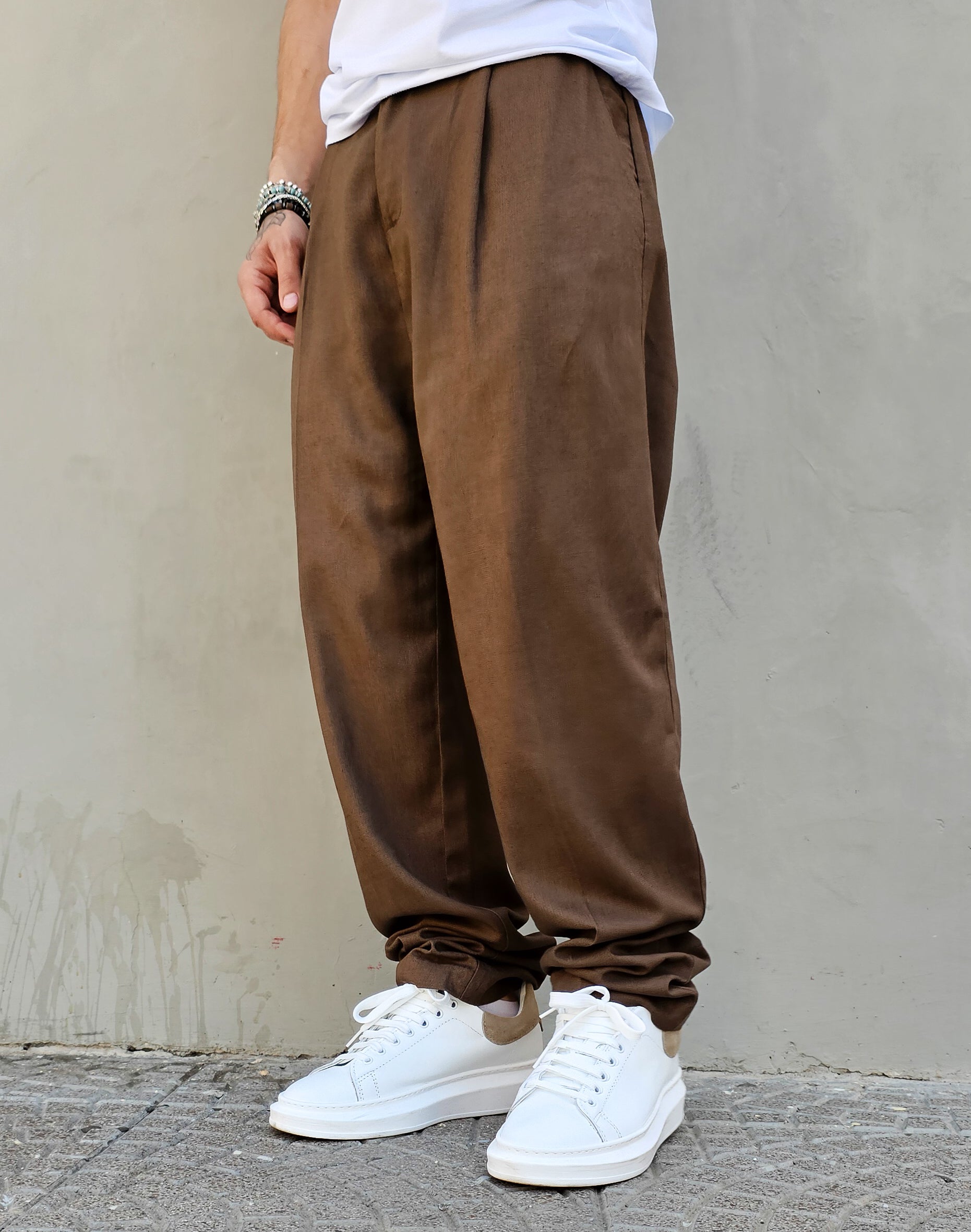 Pantalone Baggy Fit In Lino