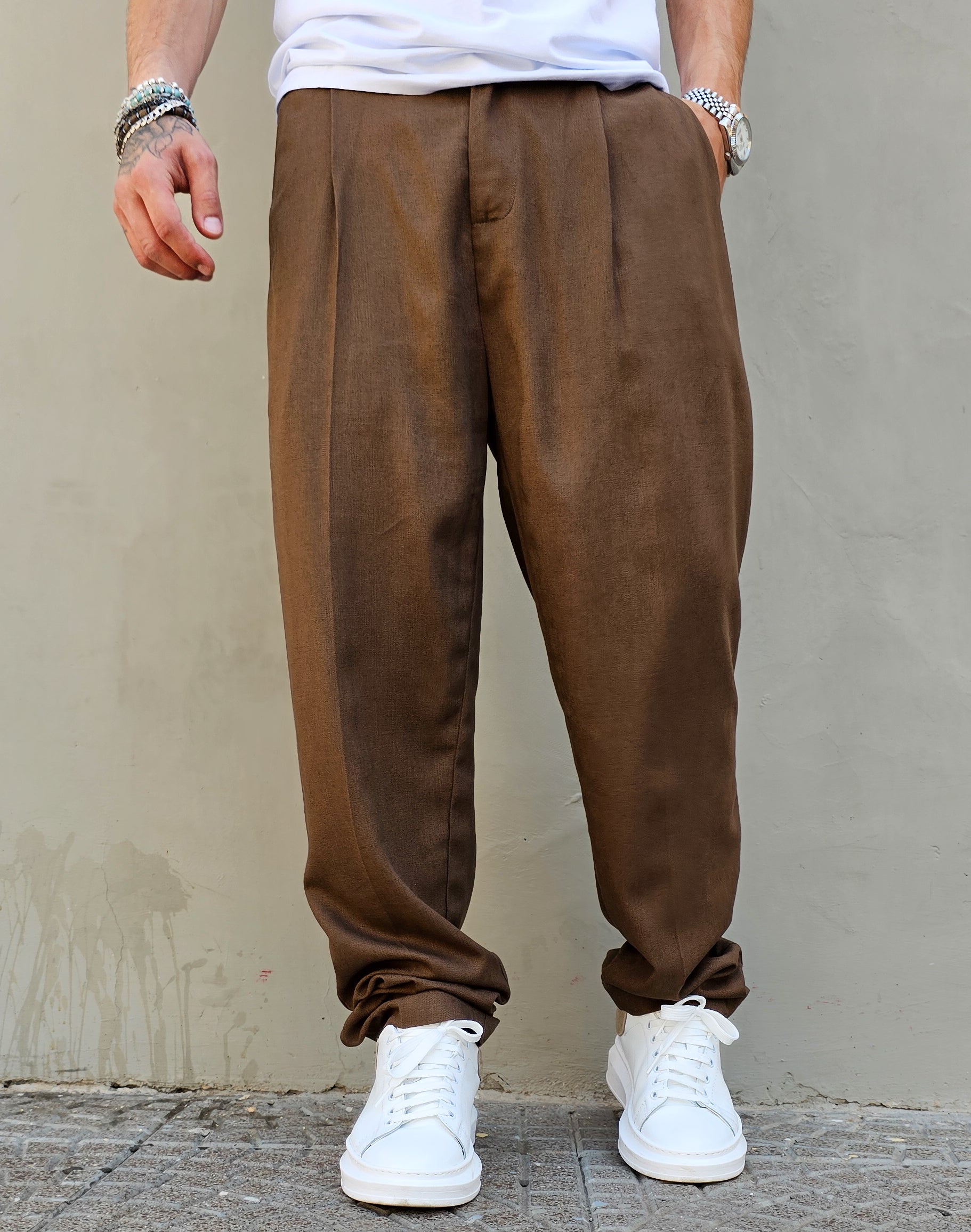 Pantalone Baggy Fit In Lino
