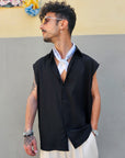 Gilet Smanicato In Lino