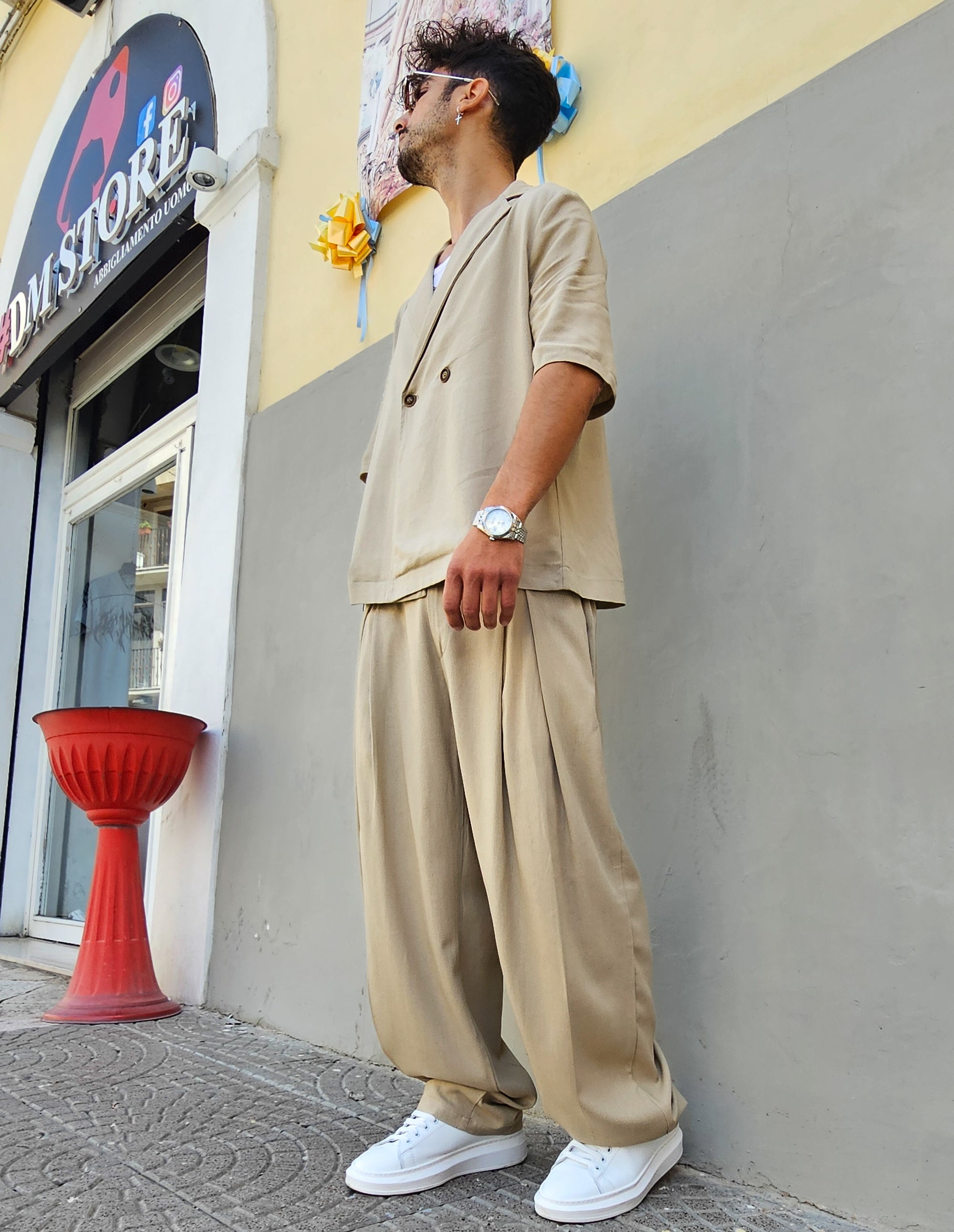 Completo Doppiopetto Baggy Lino