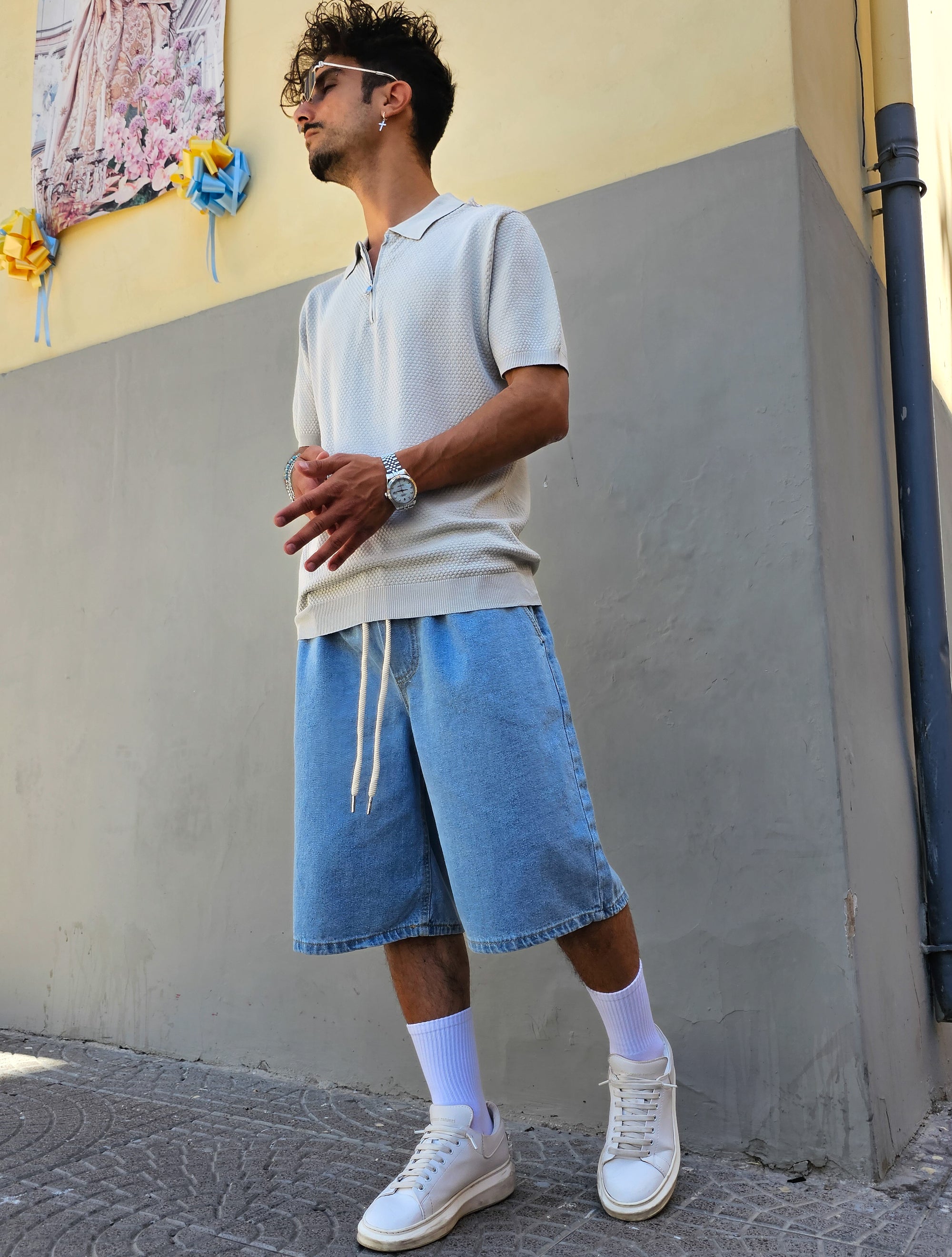 Polo In Filo Nido D'ape Zip