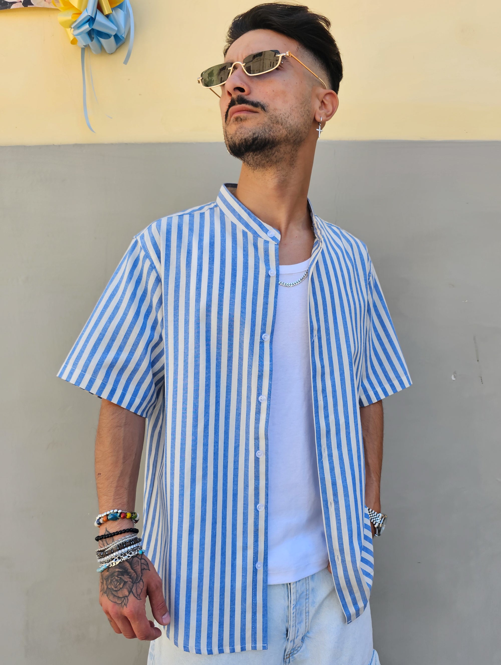 Camicia In Lino Rigata