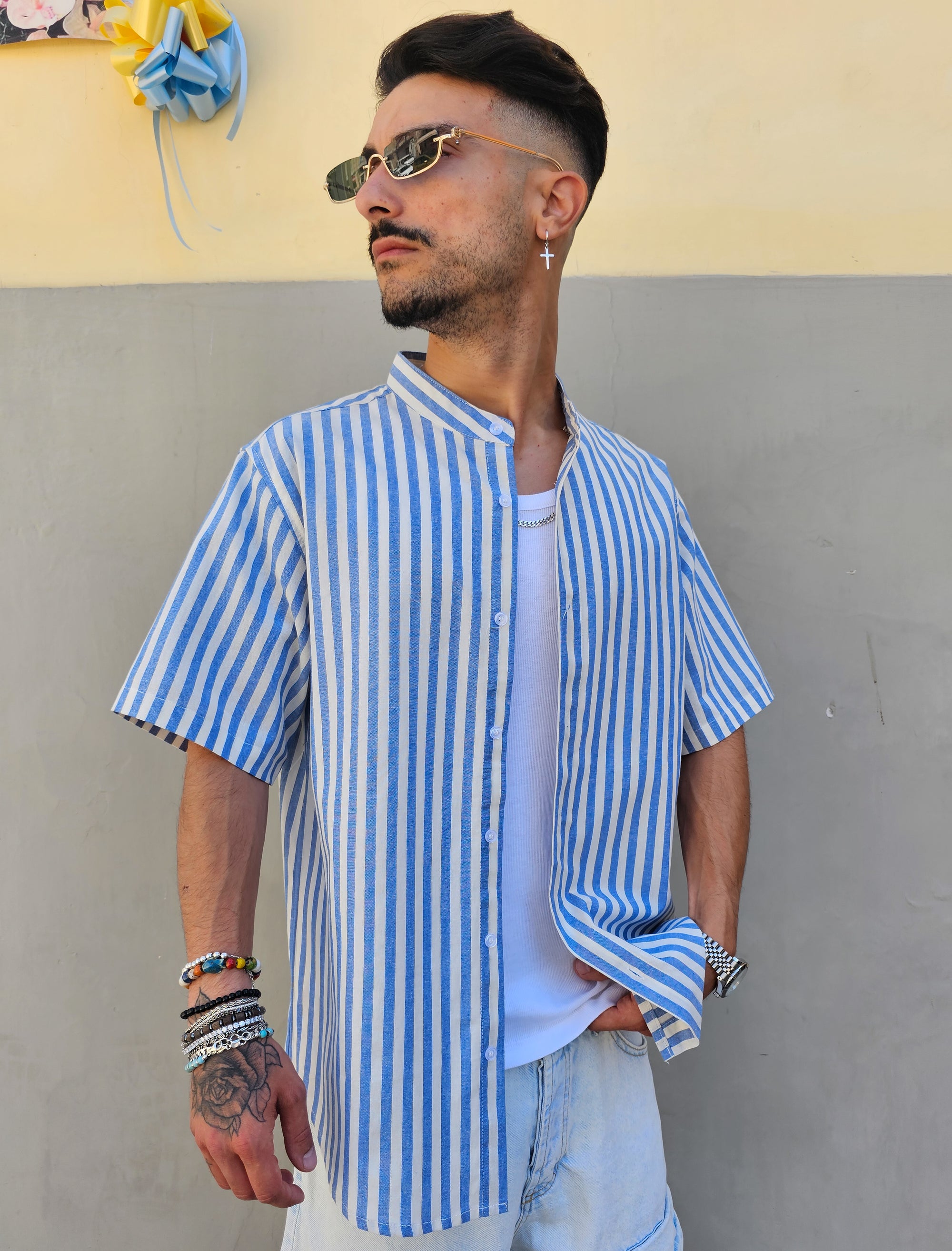 Camicia In Lino Rigata