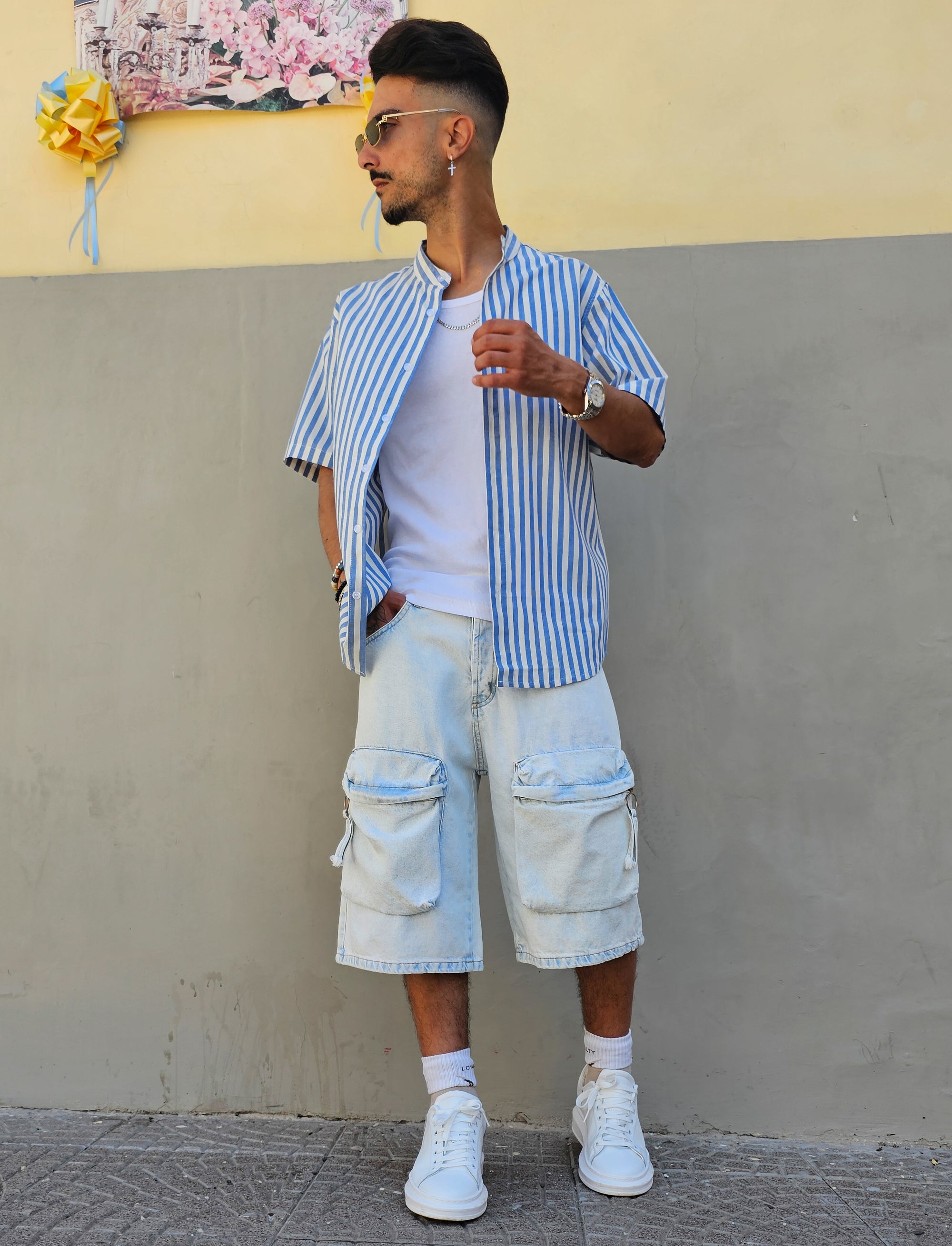 Bermuda Cargo Jeans Clear