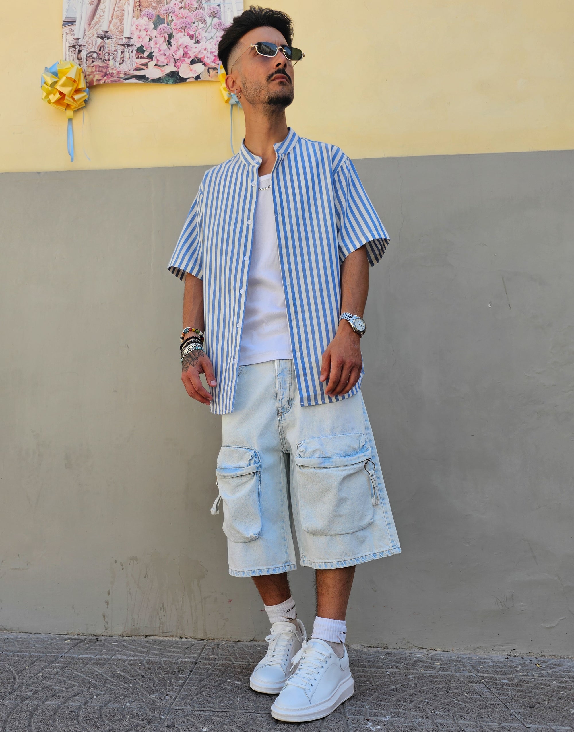 Bermuda Cargo Jeans Clear