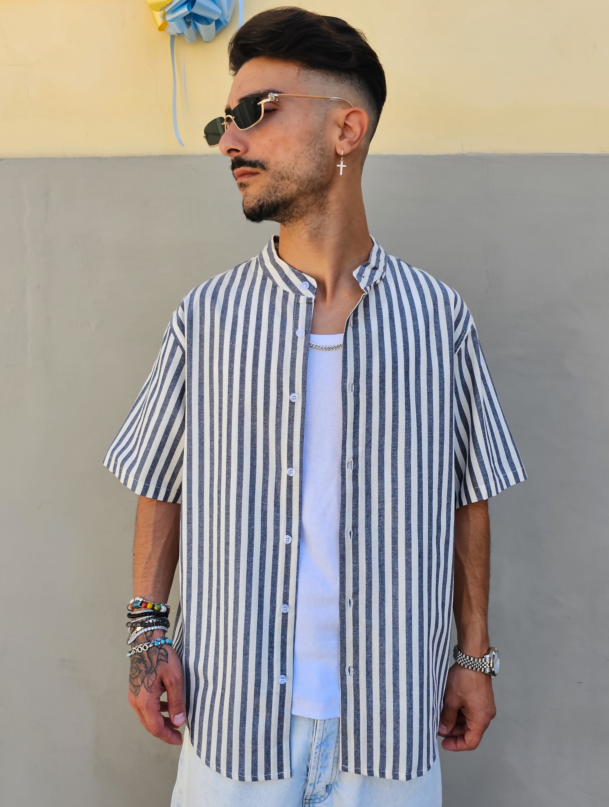 Camicia In Lino Rigata