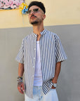 Camicia In Lino Rigata
