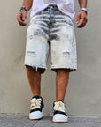 Bermuda Jeans Slavato White Grey