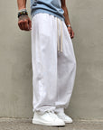 Pantalone Baggy In Lino Molla