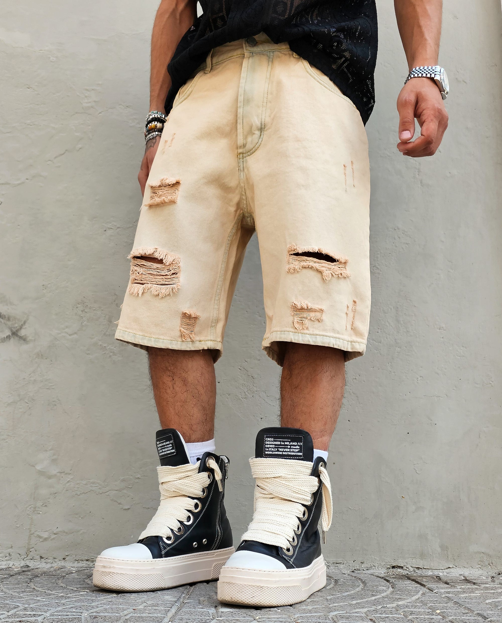 Bermuda Jeans Basic Sabbiato