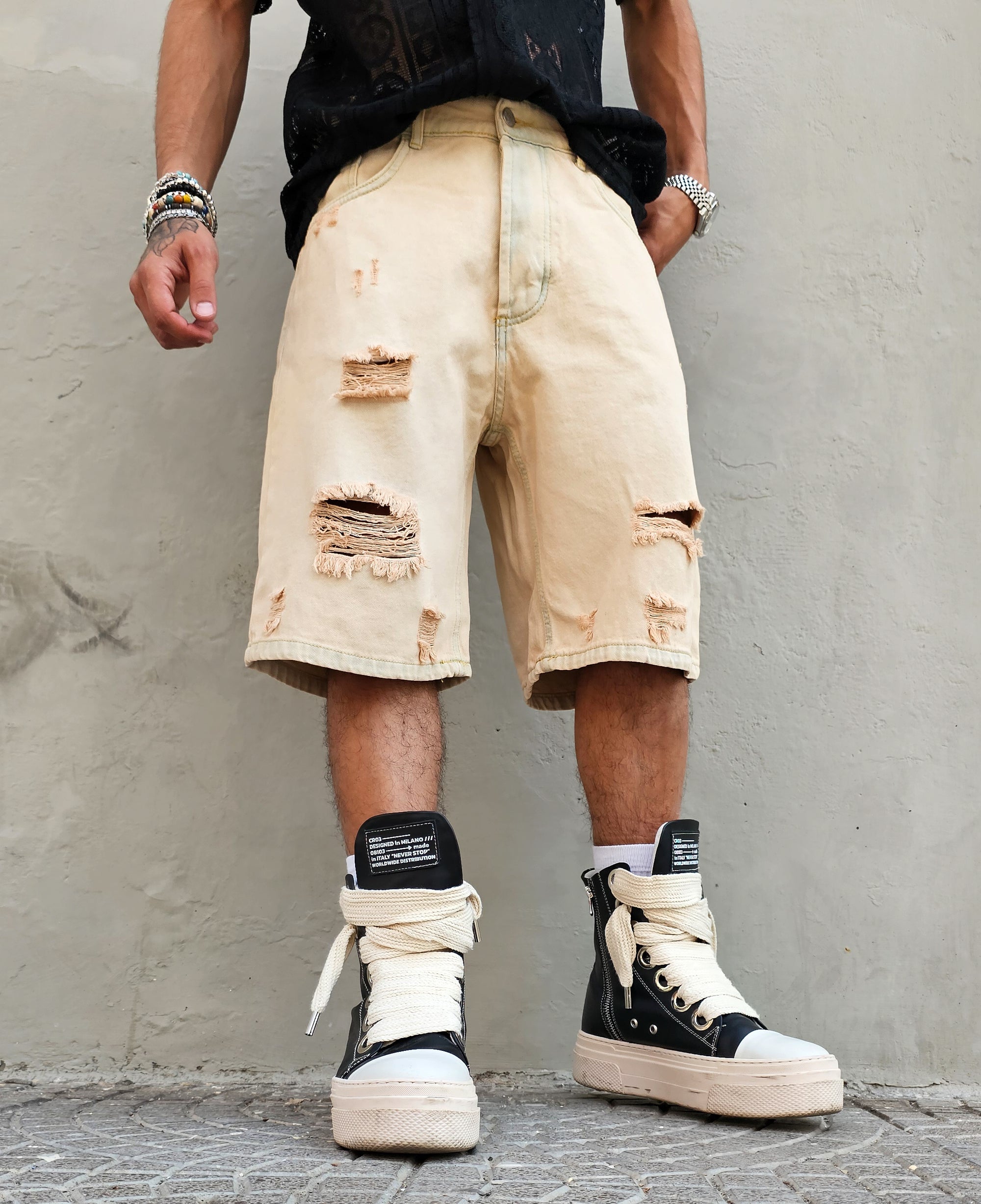Bermuda Jeans Basic Sabbiato