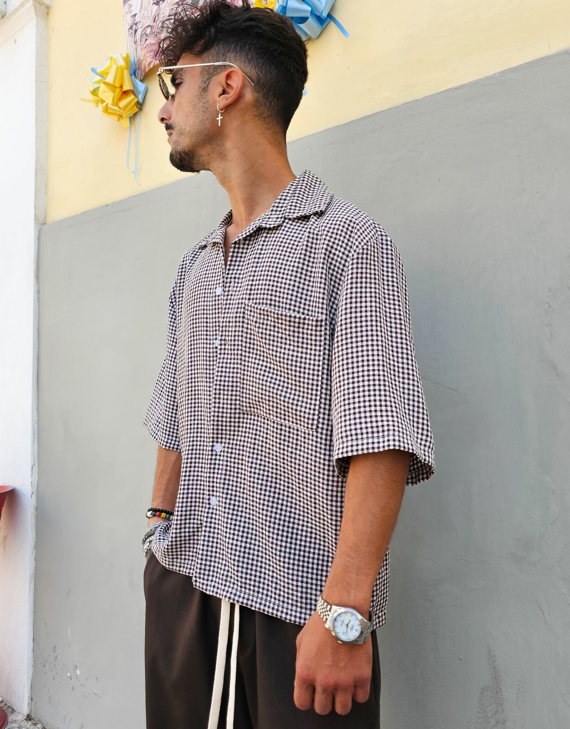 Camicia Scozzese Crop Moro