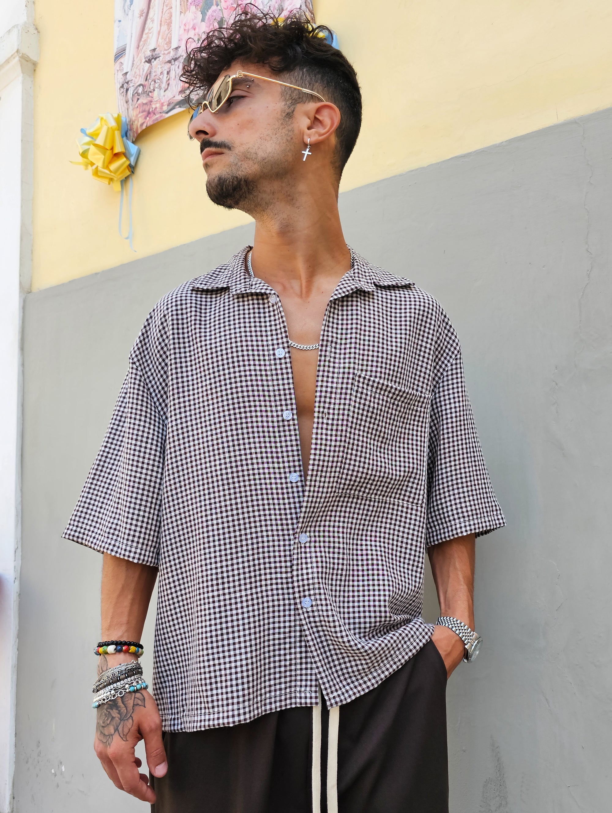 Camicia Scozzese Crop Moro