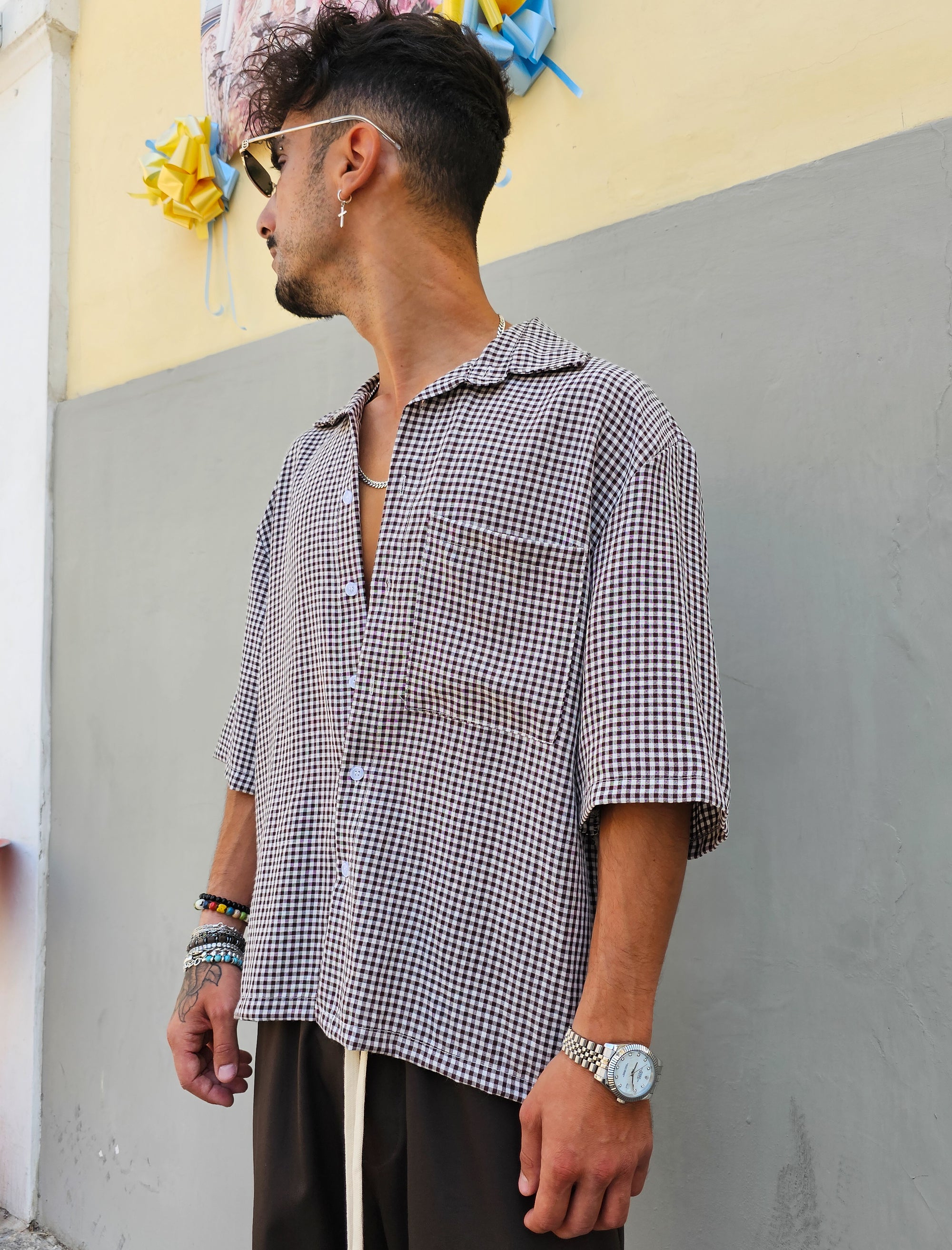 Camicia Scozzese Crop Moro
