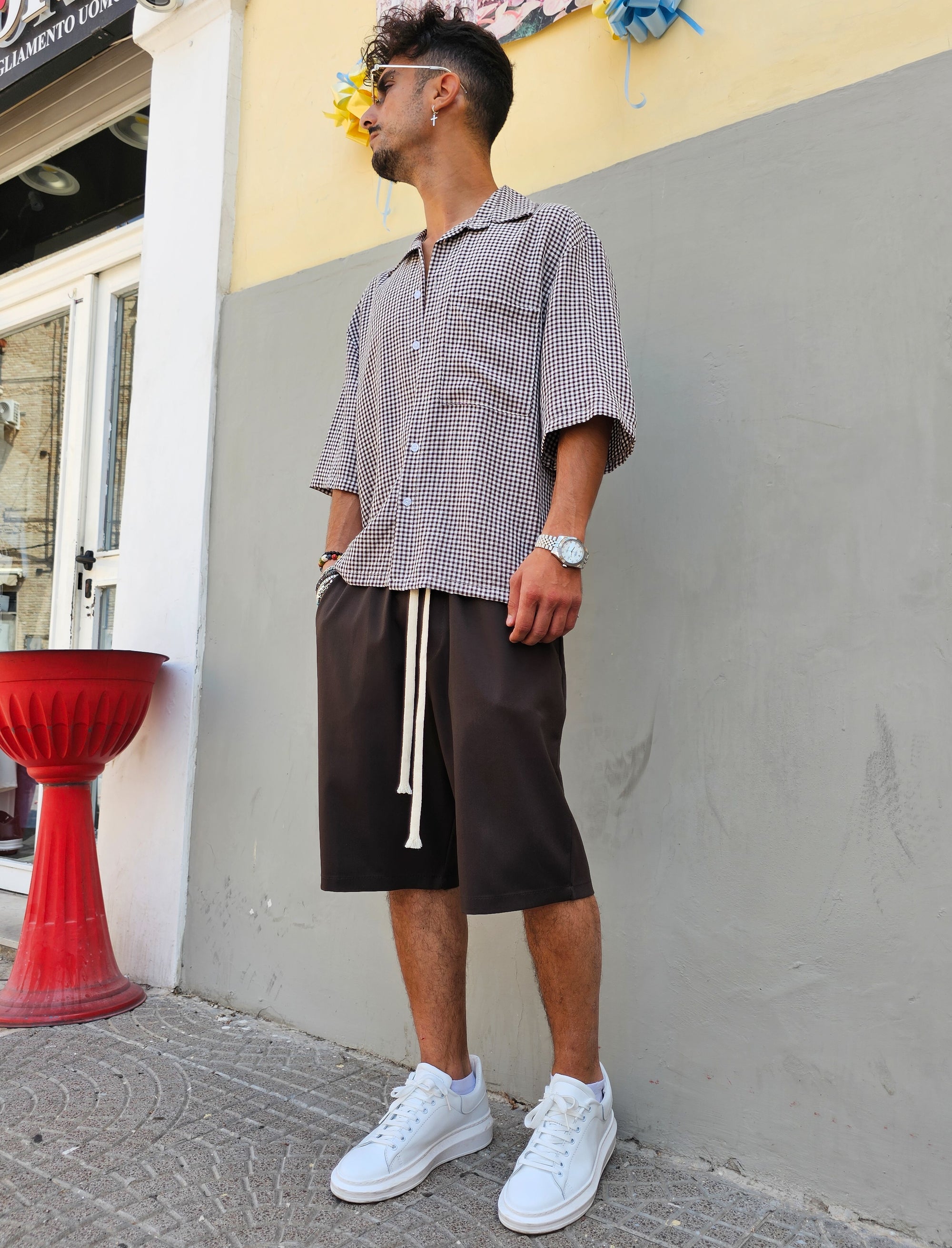 Camicia Scozzese Crop Moro