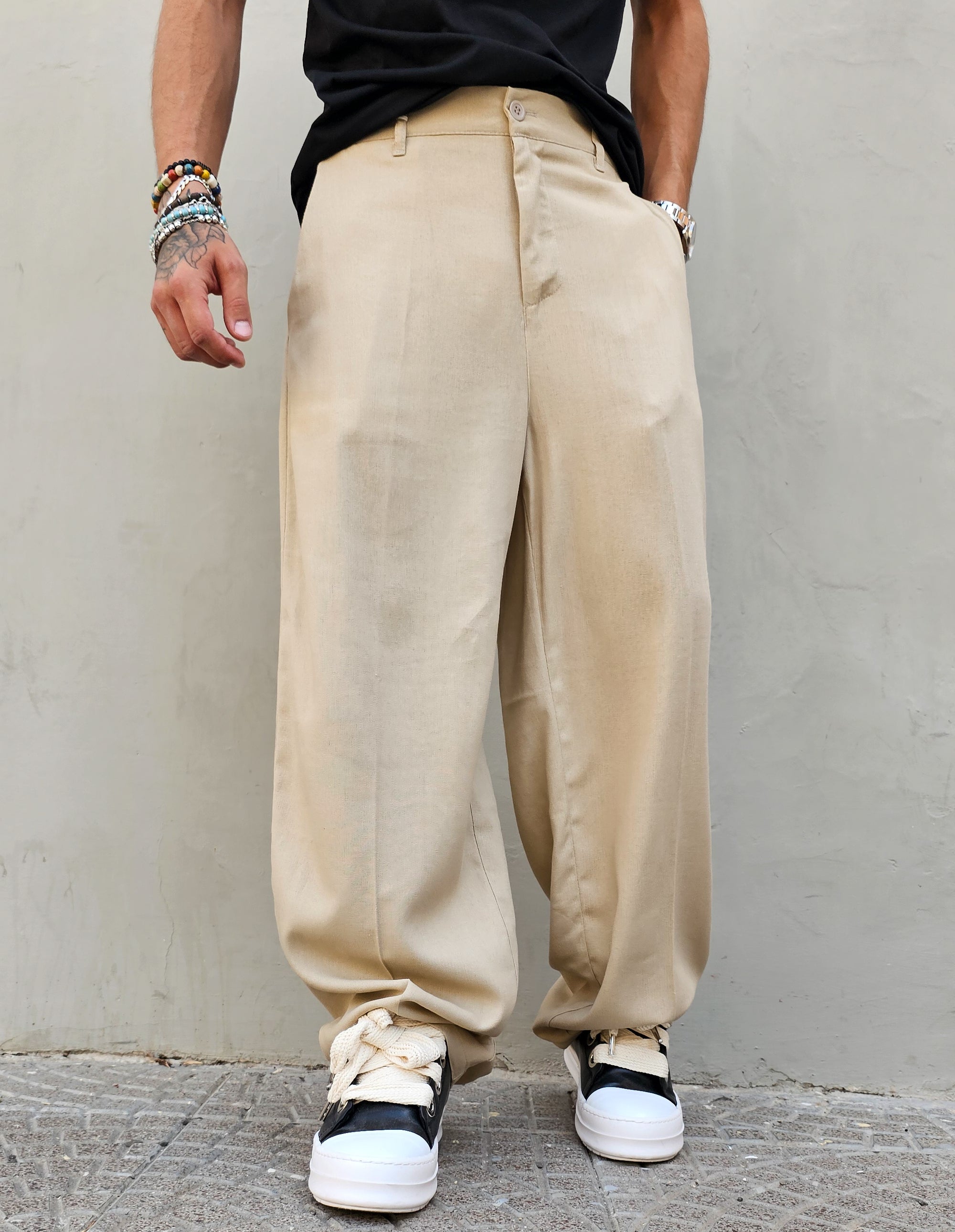 Pantalone In Lino Super Baggy