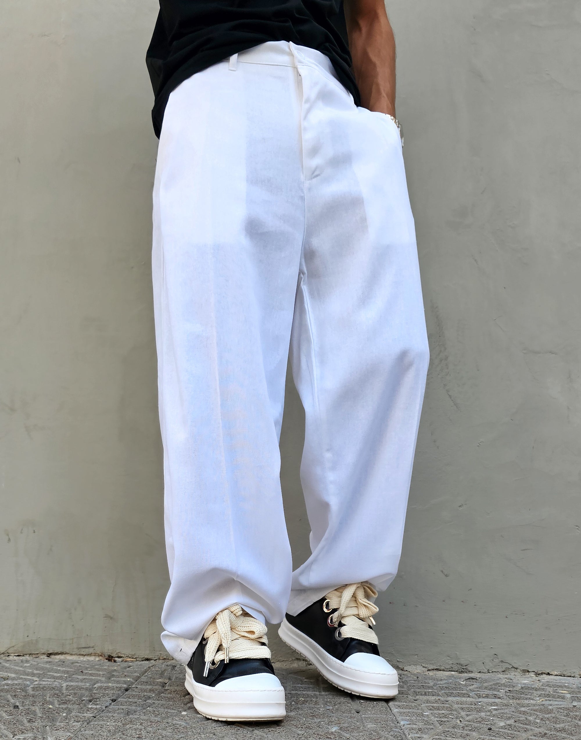 Pantalone In Lino Super Baggy