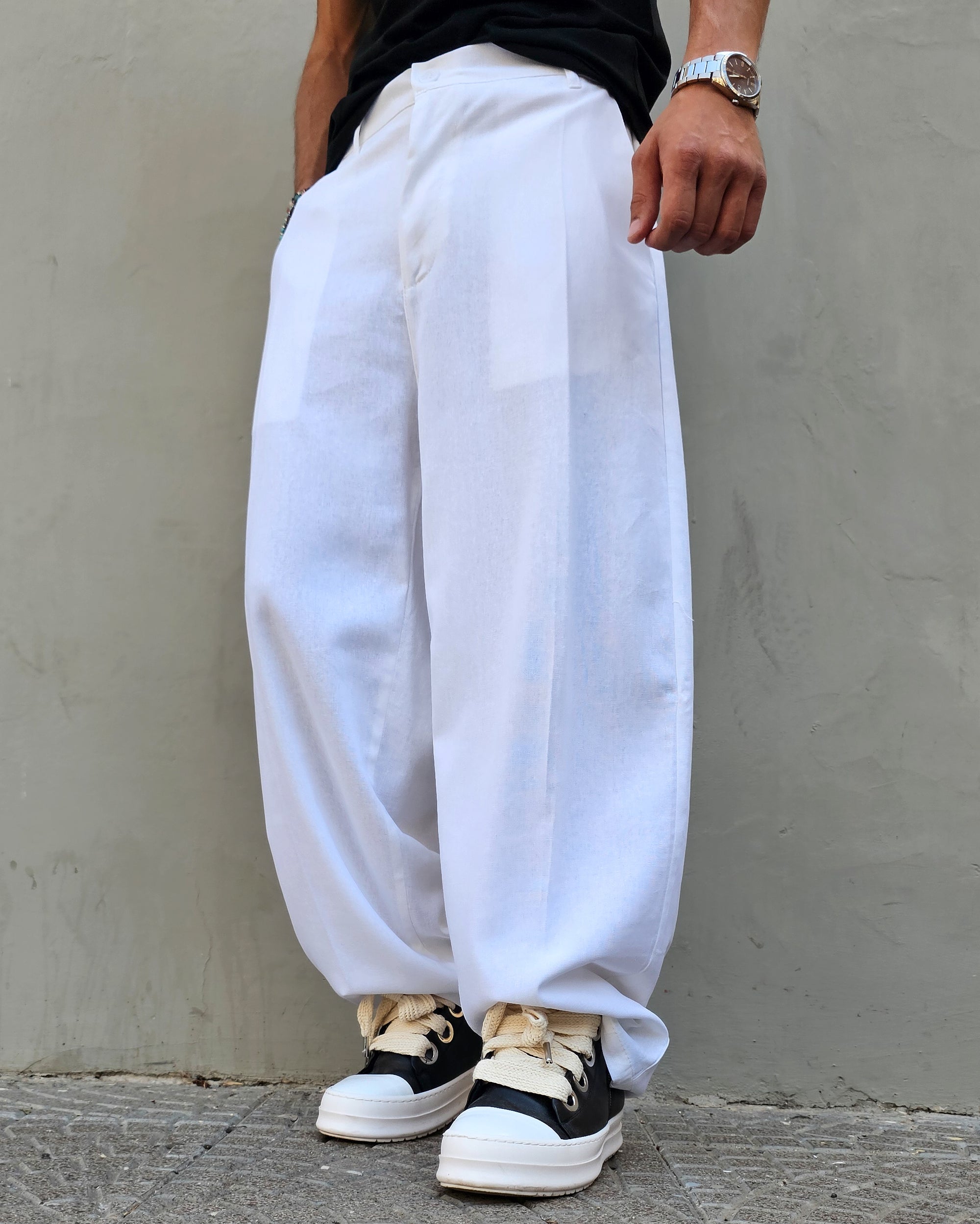 Pantalone In Lino Super Baggy