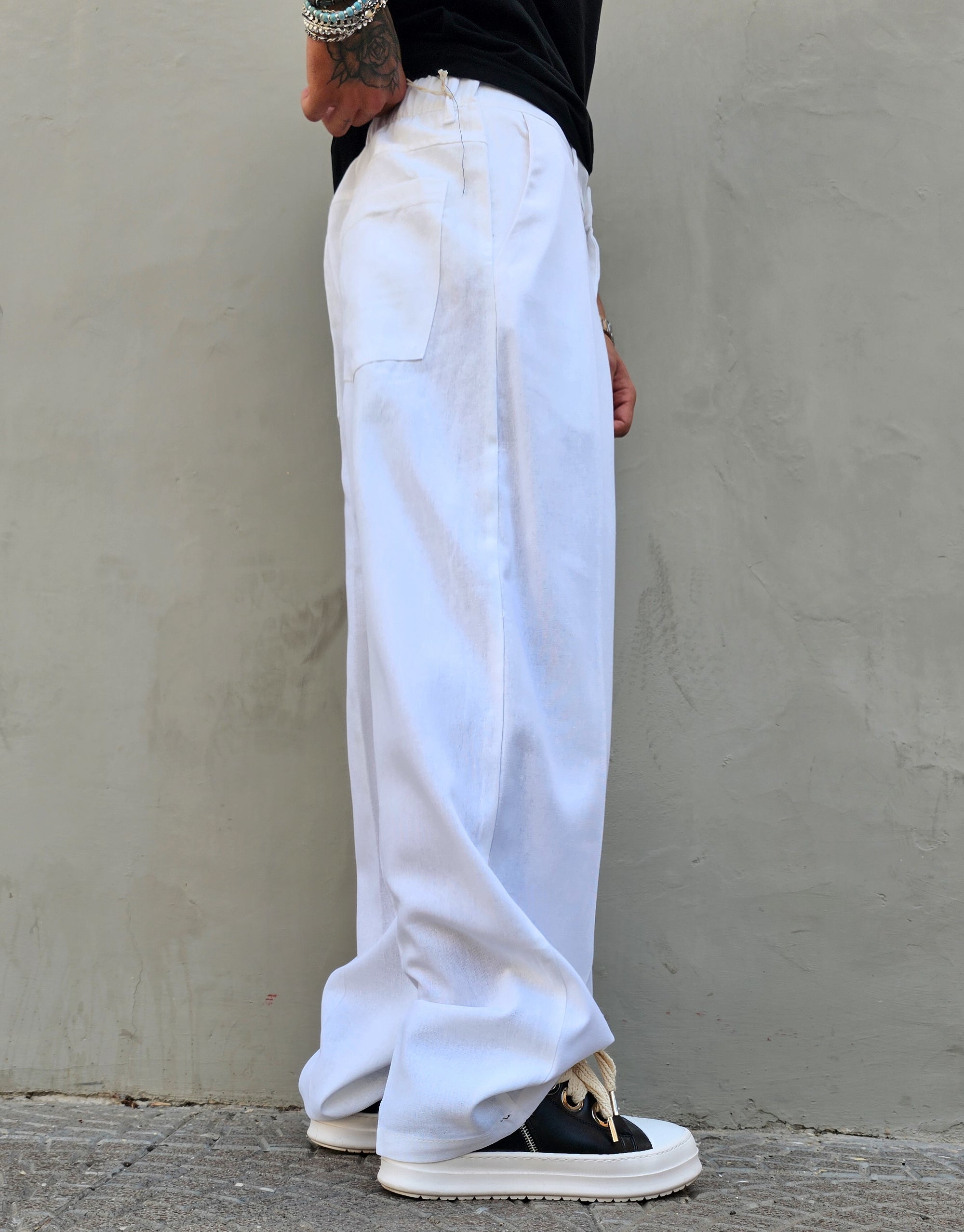 Pantalone In Lino Super Baggy
