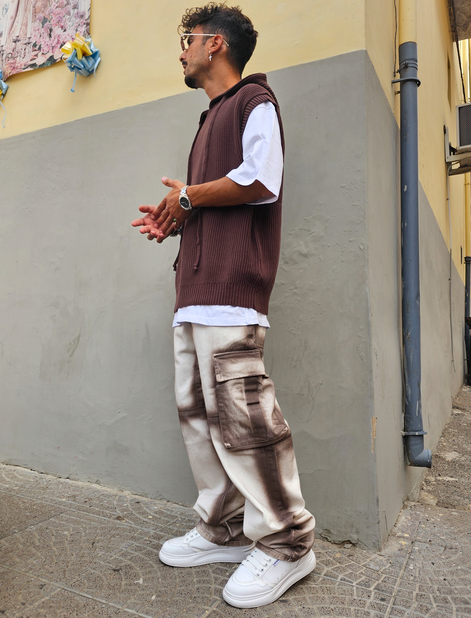 Jeans Cargo Sfumato Moro