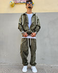 Completo Tuta Cargo Costine  Baggy