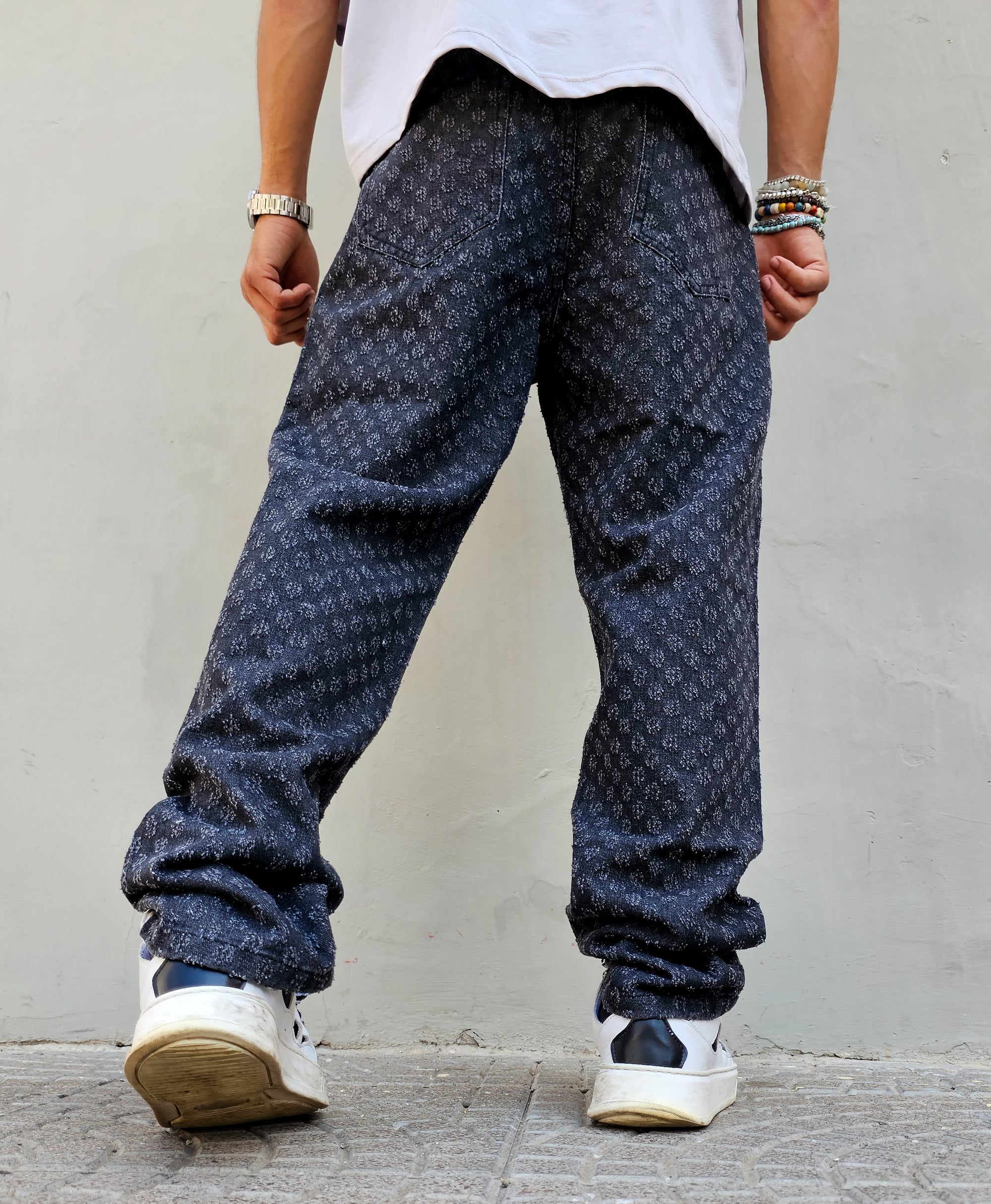 Jeans Microforato Baggy