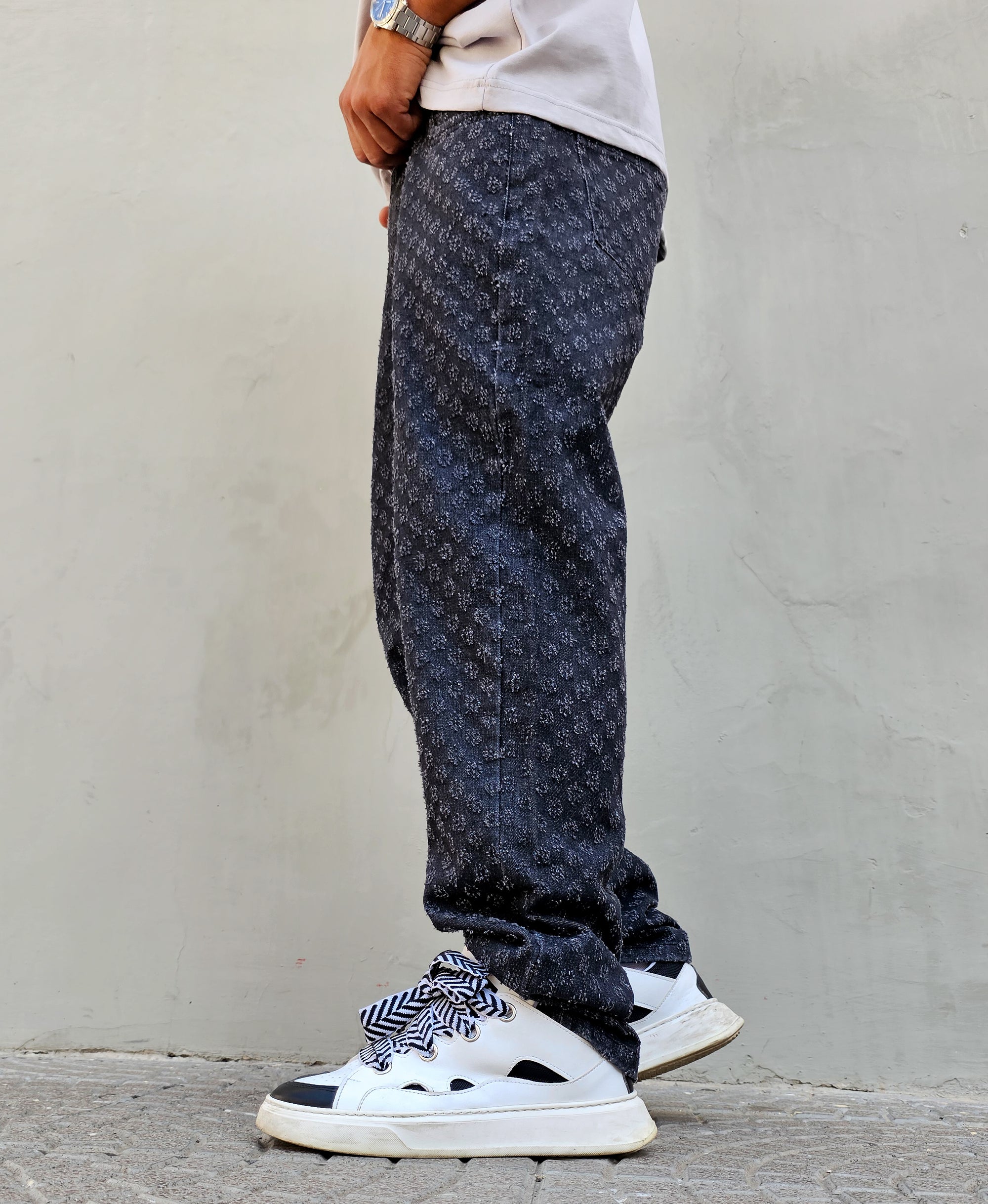 Jeans Microforato Baggy