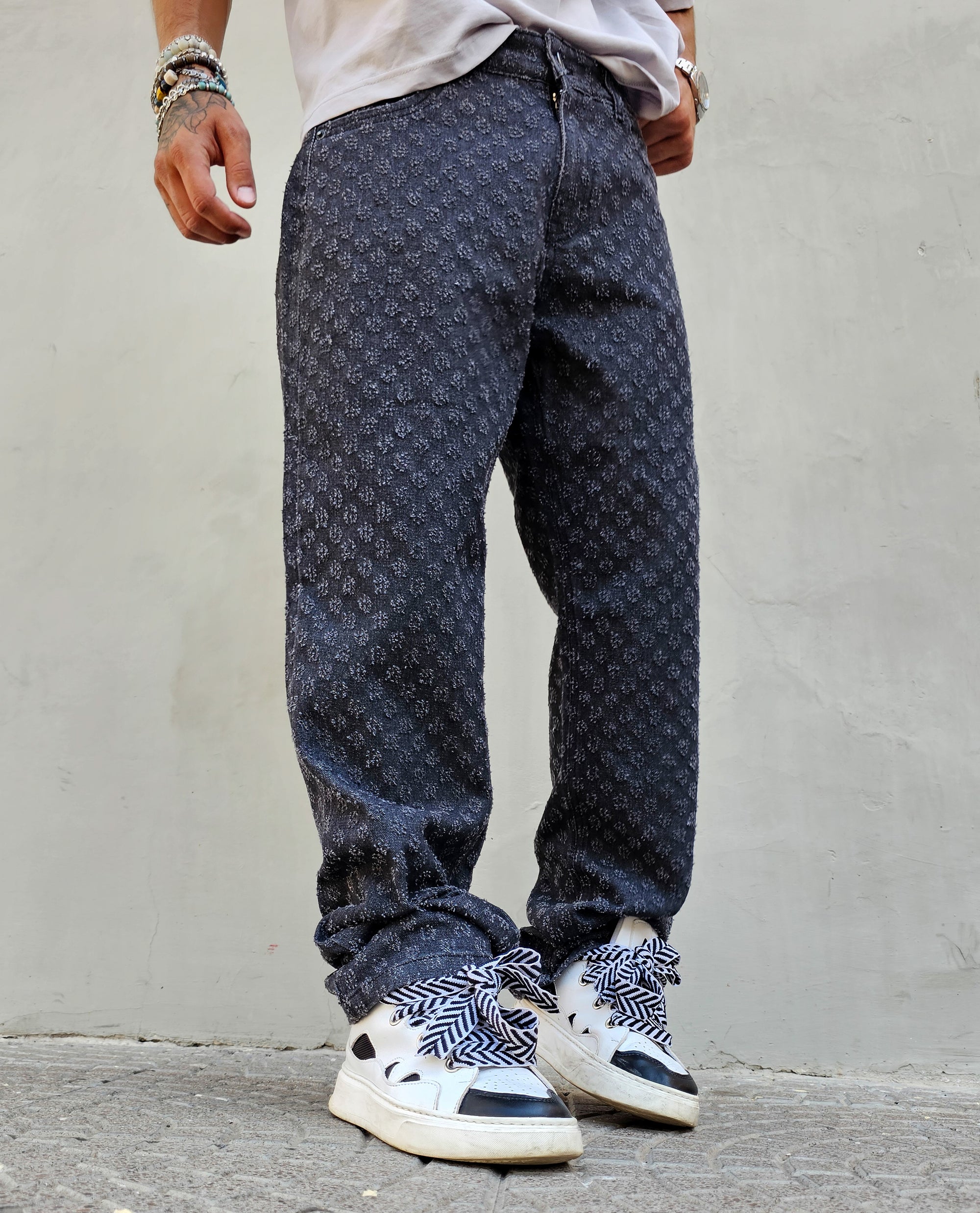 Jeans Microforato Baggy