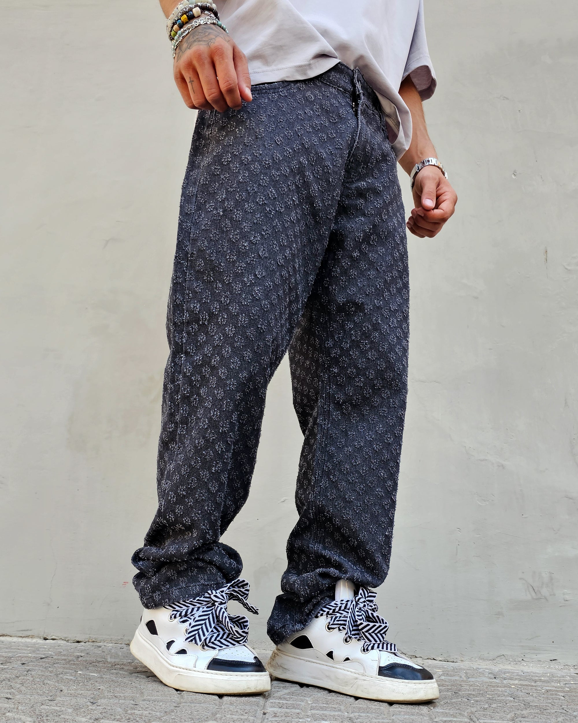 Jeans Microforato Baggy