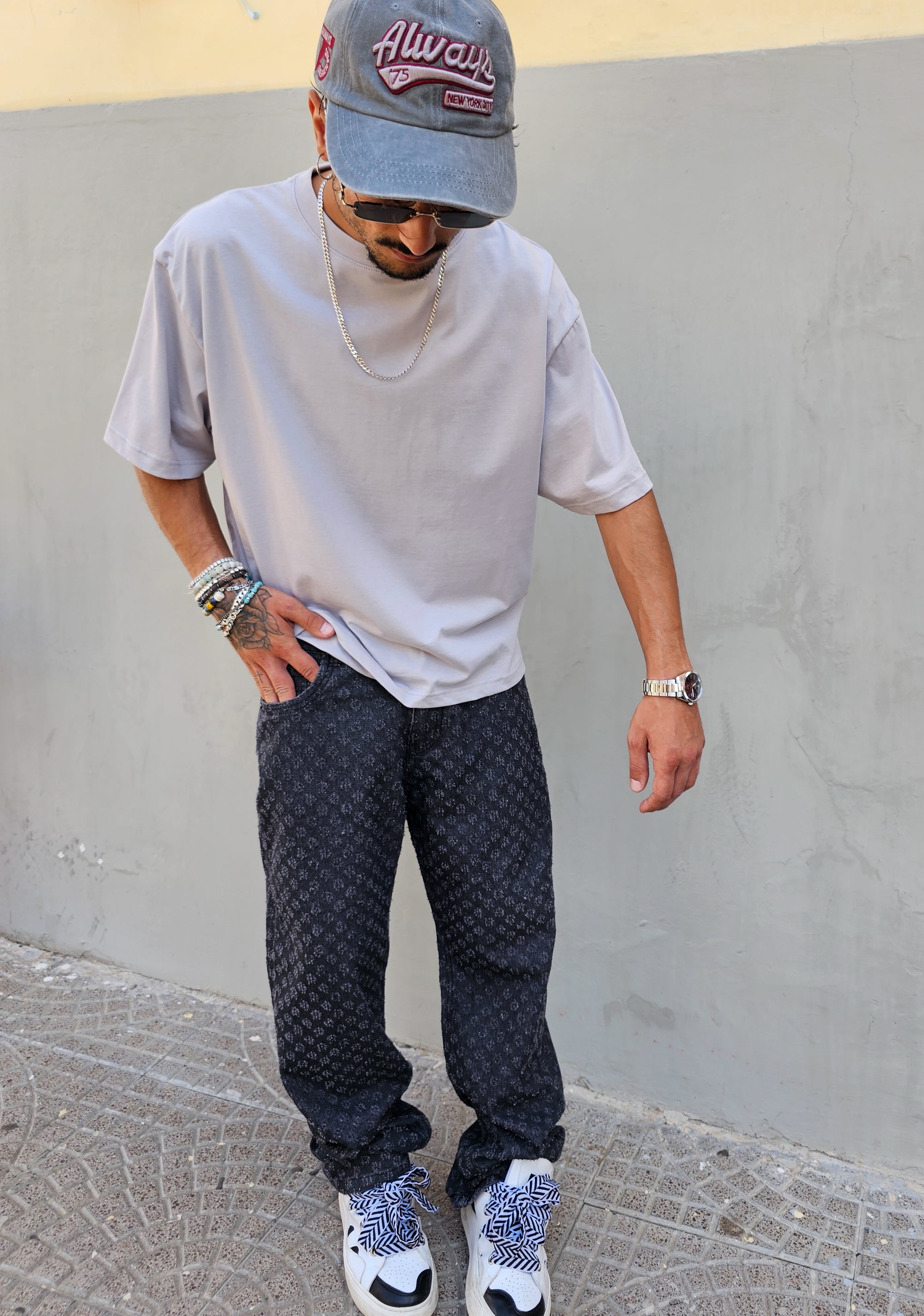 Jeans Microforato Baggy
