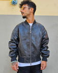 Giacca In Ecopelle Crop