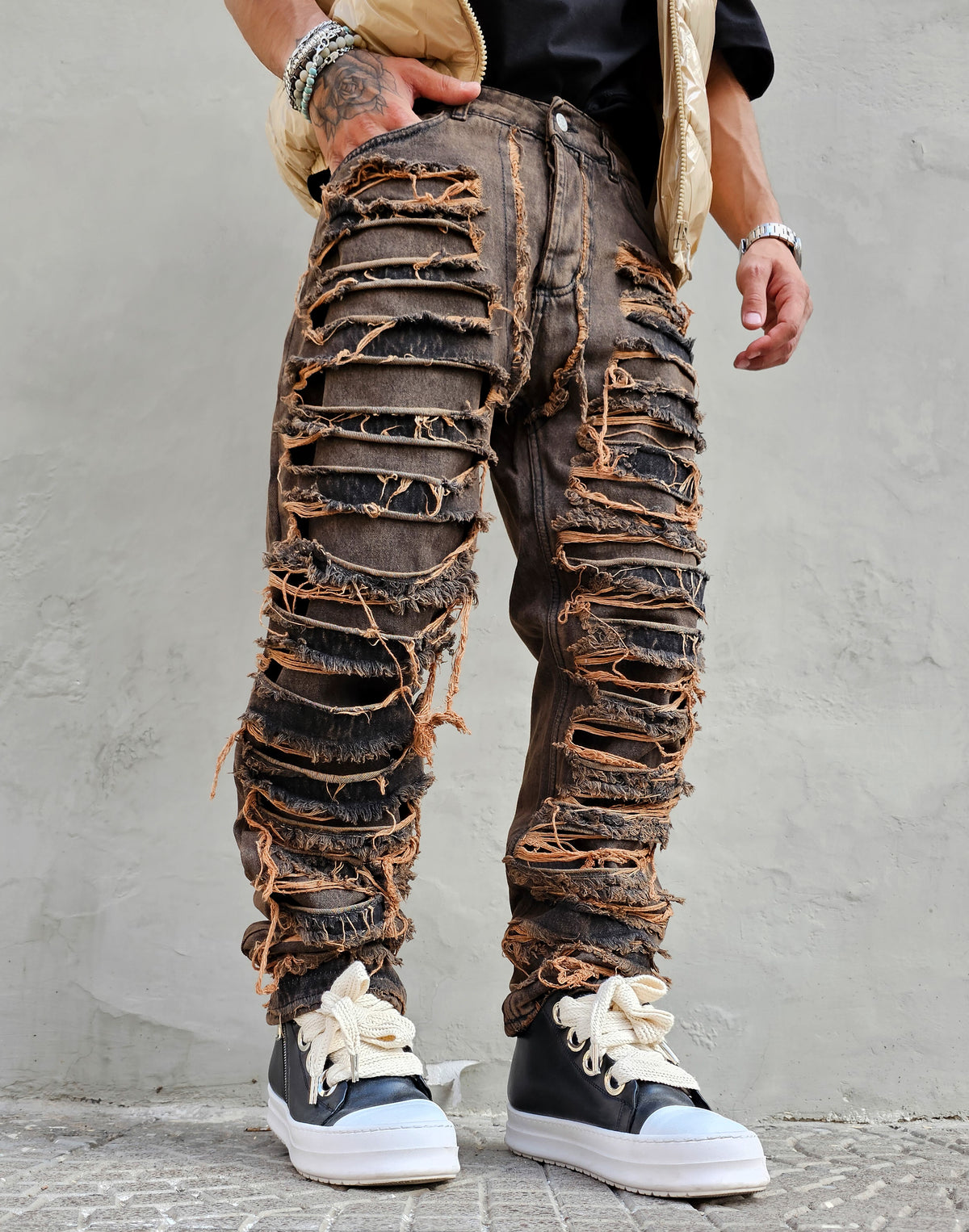 Jeans Ripped Sabbiato