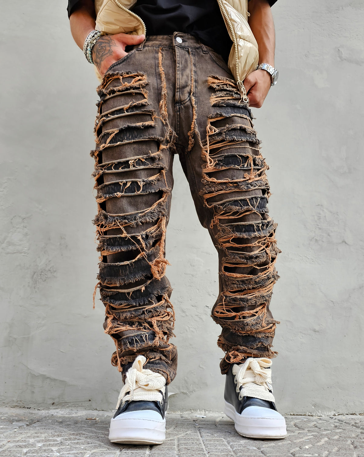 Jeans Ripped Sabbiato
