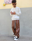 Pantalone Cargo in Ecopelle