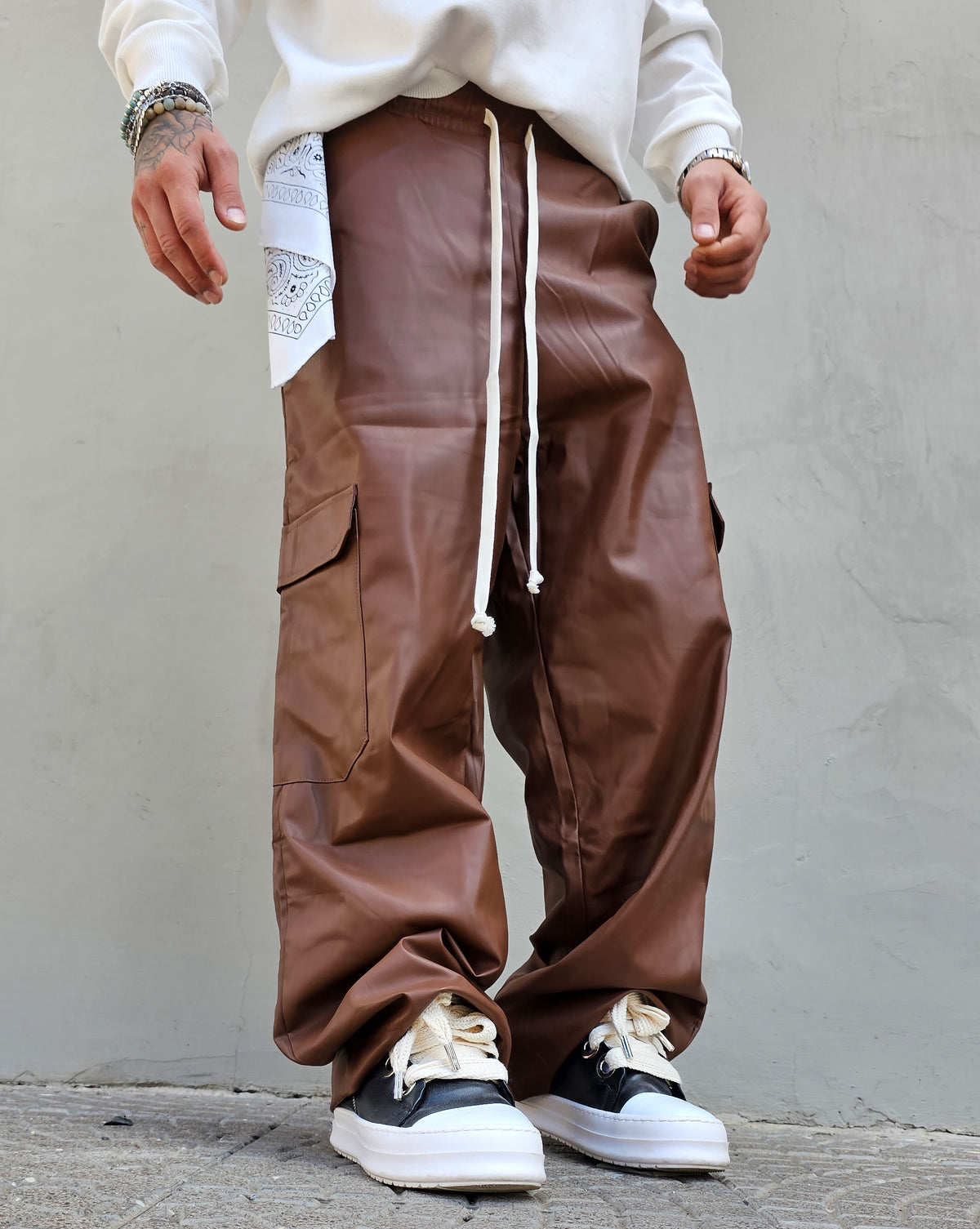 Pantalone Cargo in Ecopelle
