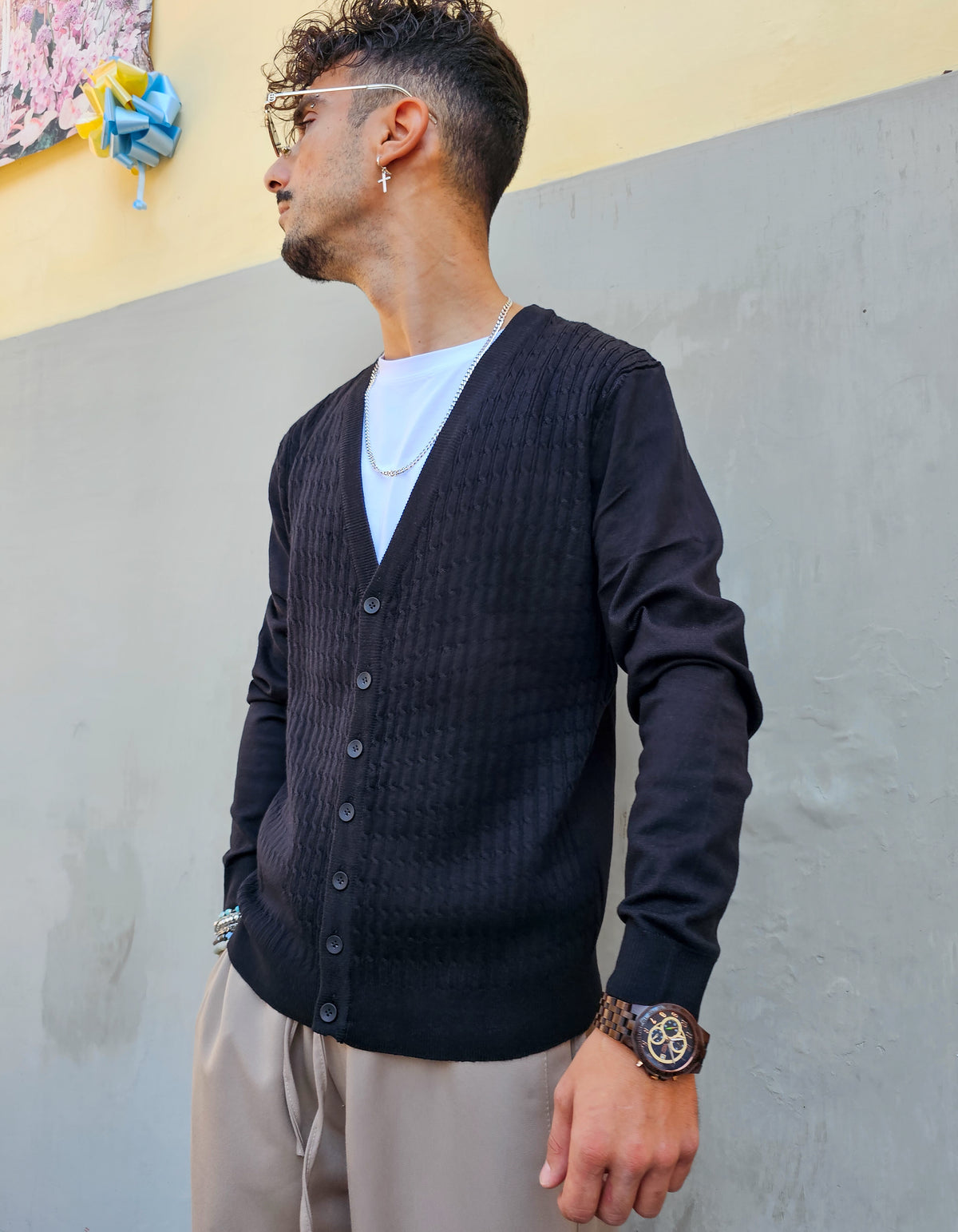Cardigan Slim Treccia