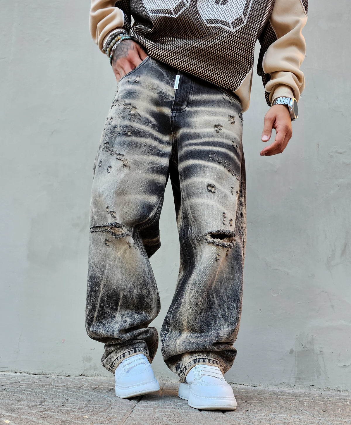 Jeans Baggy Stark Sabbiato