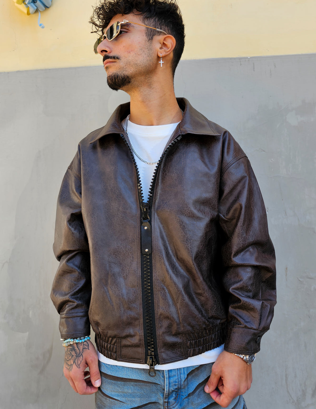 Giacca Big Zip Ecopelle