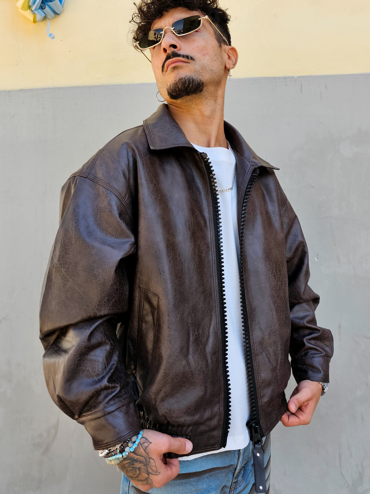 Giacca Big Zip Ecopelle