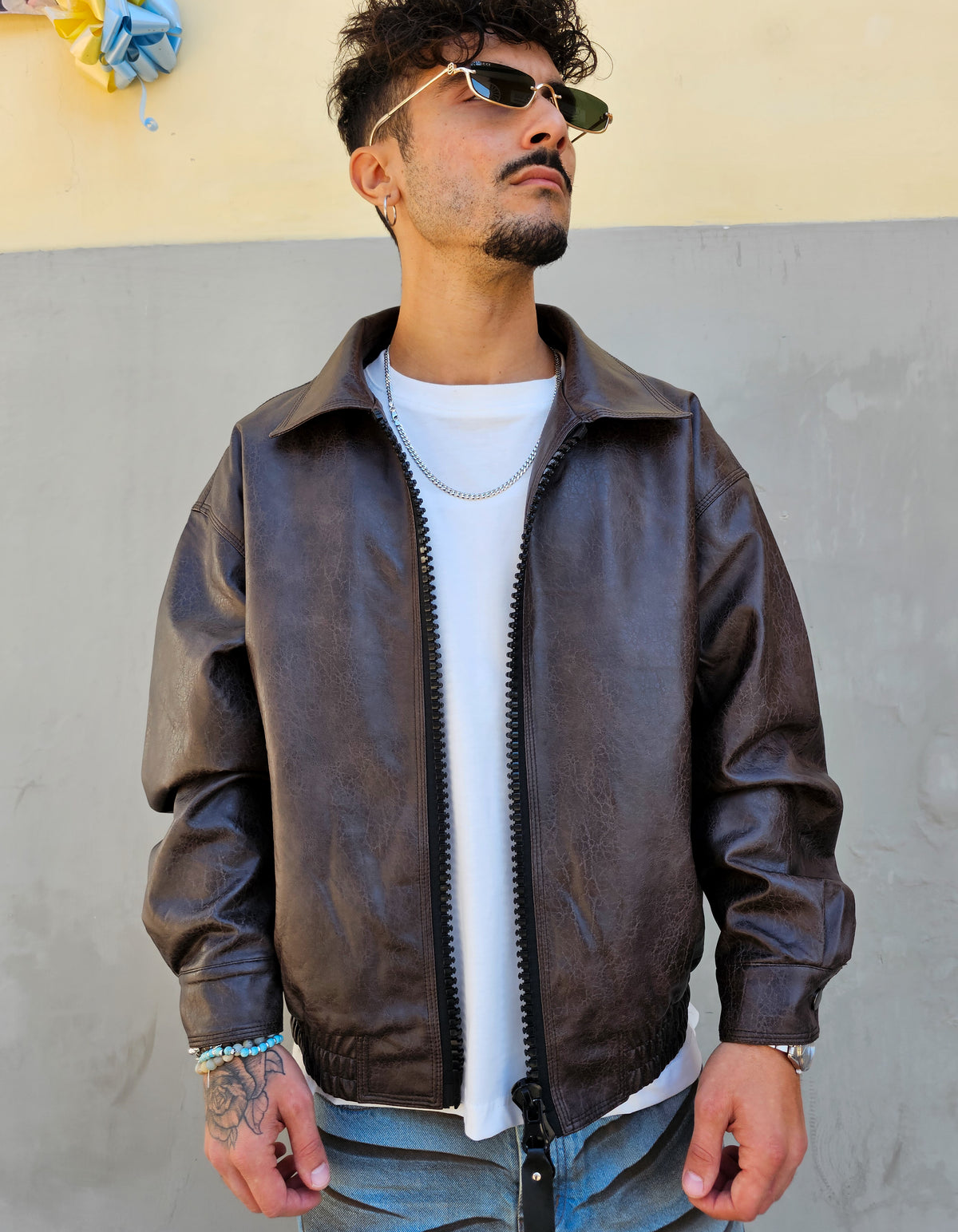 Giacca Big Zip Ecopelle