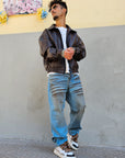 Giacca Big Zip Ecopelle