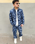 Completo Jeans Cargo Slavato Blue